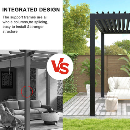 Louver Pergola: Steel Louvers & Frame - Black