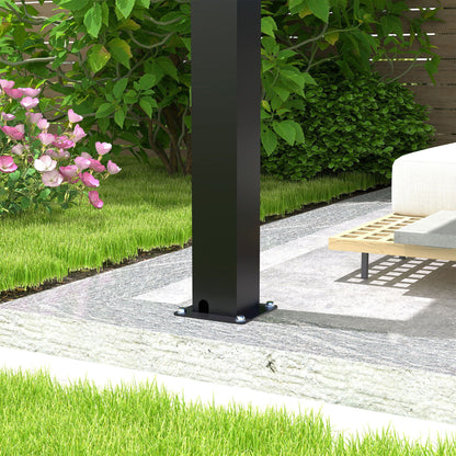Louver Pergola: Steel Louvers & Frame - Black