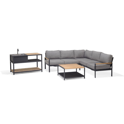 Amber Deluxe Corner Set - 4pc with Kitchen Island