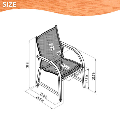 Rinjani Rectangular Table and 6 Manhattan Black Armchair
