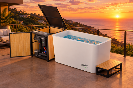 RevX Acrylic X Tub Cold Plunge + LUX High Performance Chiller and Filtration System